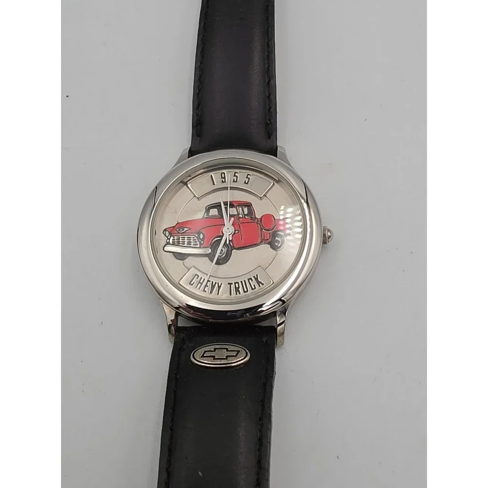 Relic Chevy Truck 1955 Watch Japan Leather Band ZR 94707 with Wood Box